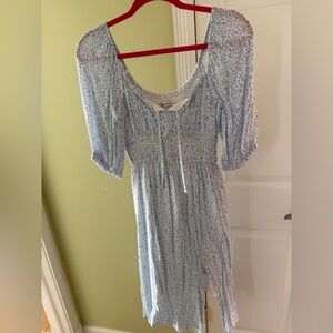 Hollister Light Blue Floral Midi Dress